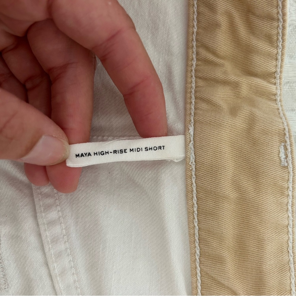 Rag & Bone White Distressed Maya High-Rise Midi Jean Shorts Size 29 - Picture 5 of 7